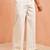 Men cream cotton lycra wide leg pant - zip button elastic waist party festive wear