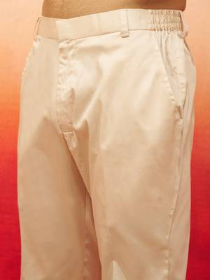 Men beige cotton lycra pants - versatile stretch bottom wear for all occasions 3