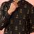 Men's black fine satin kurta - embroidered mid-length festive wear