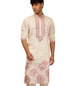 Men's Cram multi embroidered silk kurta - premium wedding festive