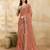 Satin Embroidery Sequence work Saree with Unstitched Blouse Piece