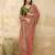 Satin Embroidery Sequence work Saree with Unstitched Blouse Piece