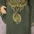 Olive Green Embroidered Designer Stitched Kaftan with Golden Bead & Stone Work