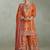 Orange chinon embroiedered palazzo suit