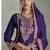 Violet chinon embroiedered palazzo suit