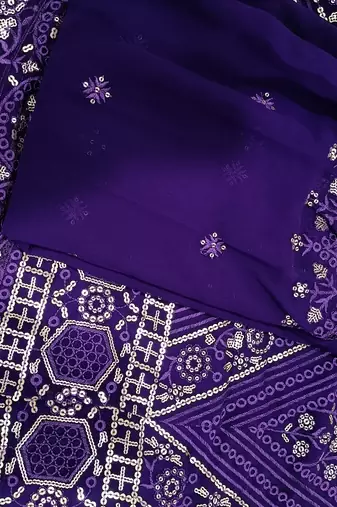 Trendmalls Purple georgette Sequin embroidery work lehenga choli with dupatta 