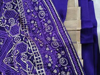 Purple georgette Sequin embroidery work lehenga choli with dupatta  5