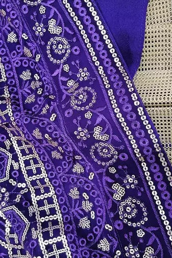 Trendmalls Purple georgette Sequin embroidery work lehenga choli with dupatta 