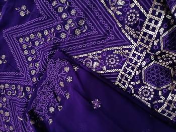 Purple georgette Sequin embroidery work lehenga choli with dupatta  6