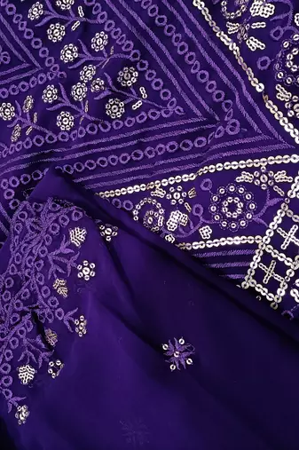 Trendmalls Purple georgette Sequin embroidery work lehenga choli with dupatta 