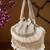opal thread pearl white & silver pearl embellished velvet clutch