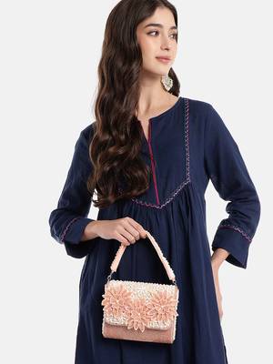 blush & bead dusty pink & pearl white floral cutwork embellished velvet clutch 2