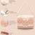 blush & bead dusty pink & pearl white floral cutwork embellished velvet clutch