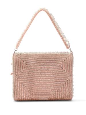 blush & bead dusty pink & pearl white floral cutwork embellished velvet clutch 5