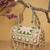 blush & bead metallic gold & pastel multi accent beads embellished velvet clutch