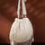 opal thread crystal white pearl beaded faux silk potli