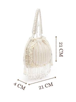 opal thread crystal white pearl beaded faux silk potli 4