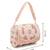 blush & bead pink & pearl white floral crystal beaded velvet clutch