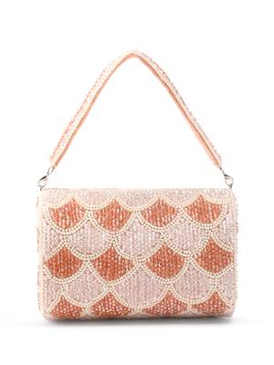 blush & bead pink & pearl white floral crystal beaded velvet clutch 5