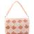 blush & bead pink & pearl white floral crystal beaded velvet clutch