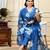 Sky blue printed & handwork kurta, pant & dupatta set