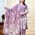 Lavender printed & handwork kurta, pant & dupatta set