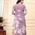 Lavender printed & handwork kurta, pant & dupatta set