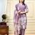 Lavender printed & handwork kurta, pant & dupatta set