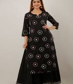 Black printed & handwork kurta & palazzo set