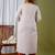 White printed & handwork kurta, pant  set