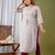 White printed & handwork kurta, pant  set