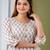 White printed & handwork kurta, pant  set