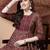 Maroon printed & handwork kurta pant & dupatta set