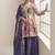 Violet chinon embroiedered palazzo suit