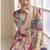 Violet chinon embroiedered palazzo suit