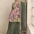 Mahendi chinon embroiedered palazzo suit