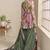 Mahendi chinon embroiedered palazzo suit