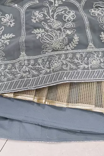 Grey georgette Sequin embroidered lehenga choli with dupatta 