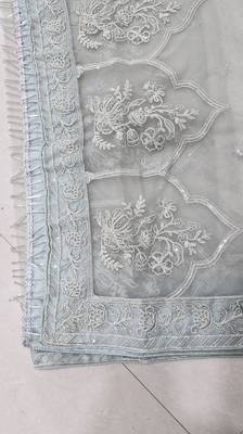 Grey georgette Sequin embroidered lehenga choli with dupatta  6