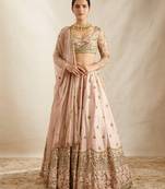 Light peach embroidered lehenga choli with dupatta