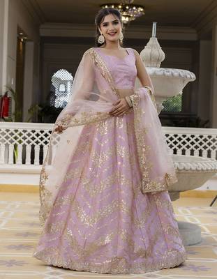 TrePink embroidered lehenga choli with dupatta 1