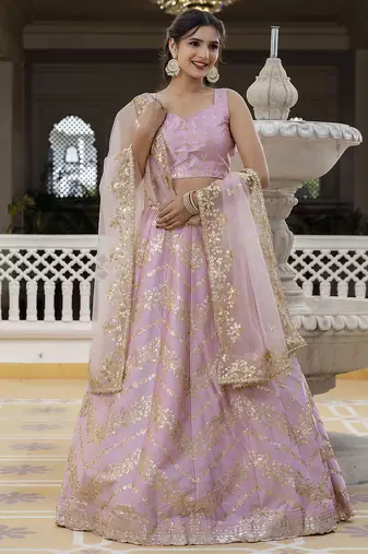 TrePink embroidered lehenga choli with dupatta