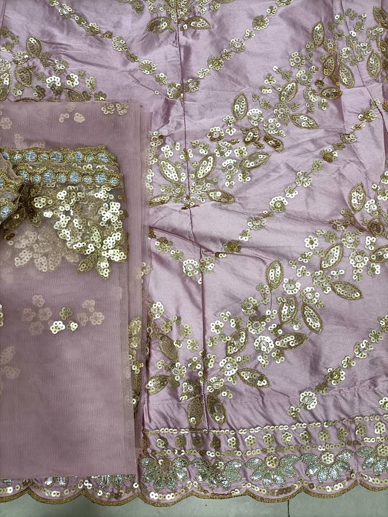 Pink embroidered lehenga choli with dupatta