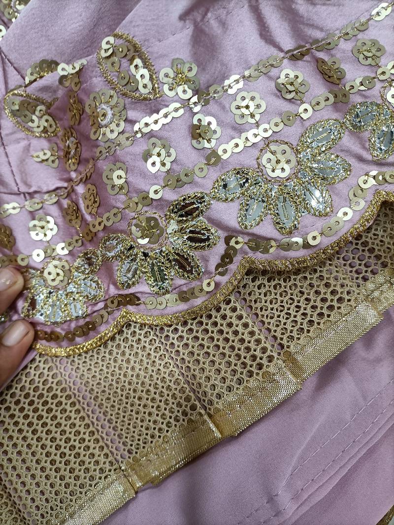 Pink embroidered lehenga choli with dupatta