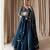 Teal Blue embroidered lehenga choli with dupatta