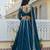 Trendmalls Teal Blue embroidered lehenga choli with dupatta