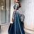Teal Blue embroidered lehenga choli with dupatta