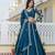 Trendmalls Teal Blue embroidered lehenga choli with dupatta