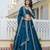 Trendmalls Teal Blue embroidered lehenga choli with dupatta