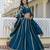 Trendmalls Teal Blue embroidered lehenga choli with dupatta